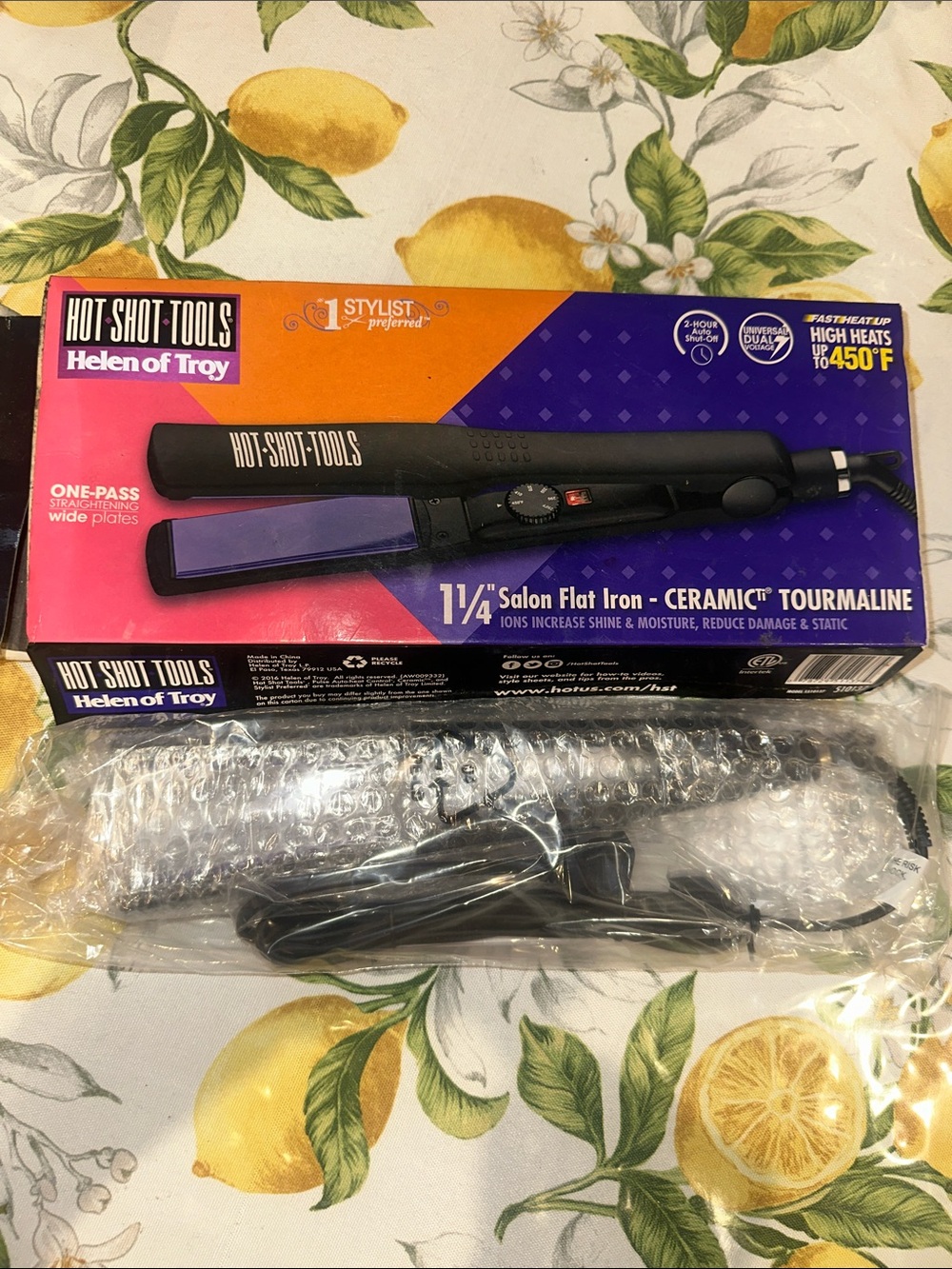 Hot Shot Tools Helen of Troy 1¼" Ceramic Tourmaline Flat Iron - Black/purple